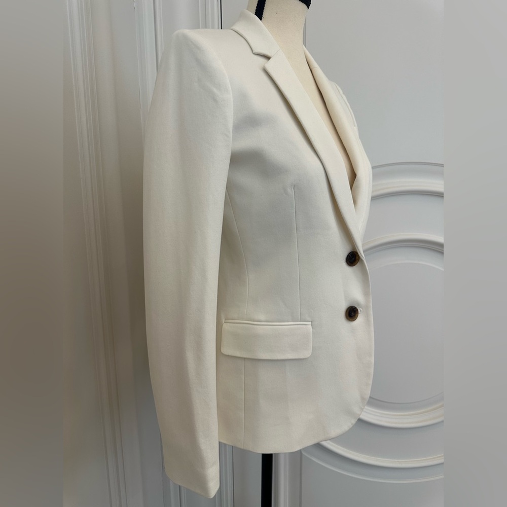 J. Crew NWT White Cotton Blend Fitted Women’s Blazer (Size 2) - Picture 2 of 9